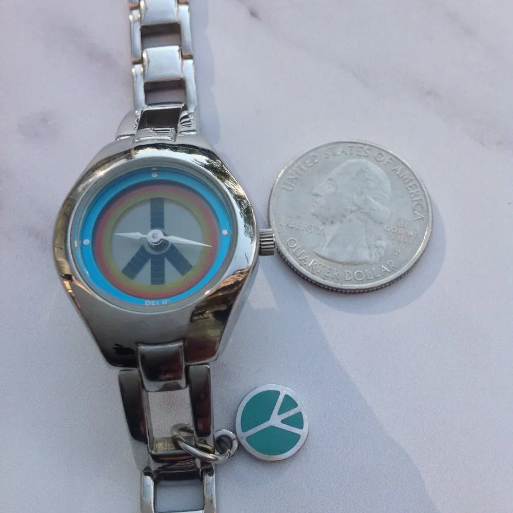 RELIC Woman's Quartz  Wrist Watch Pride & Peace Theme Flashing Digital Billboard